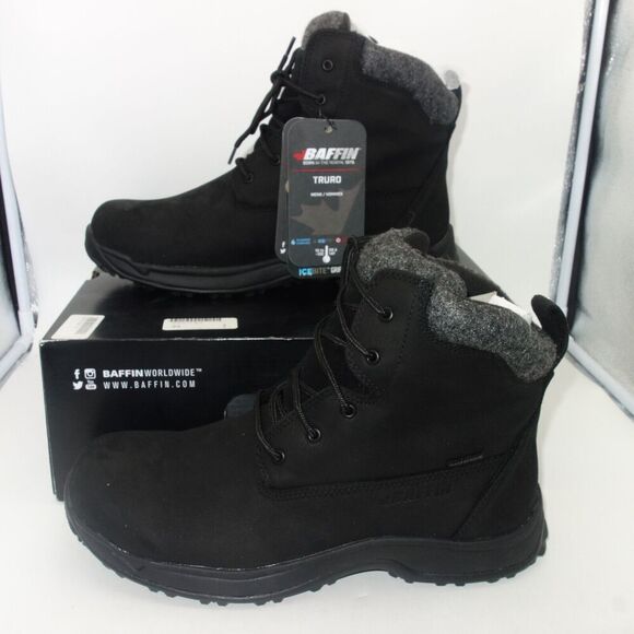 NEW Baffin Truro Boot Black Leather Waterproof Insulated Slip Resistant Men's 12 - Picture 3 of 11